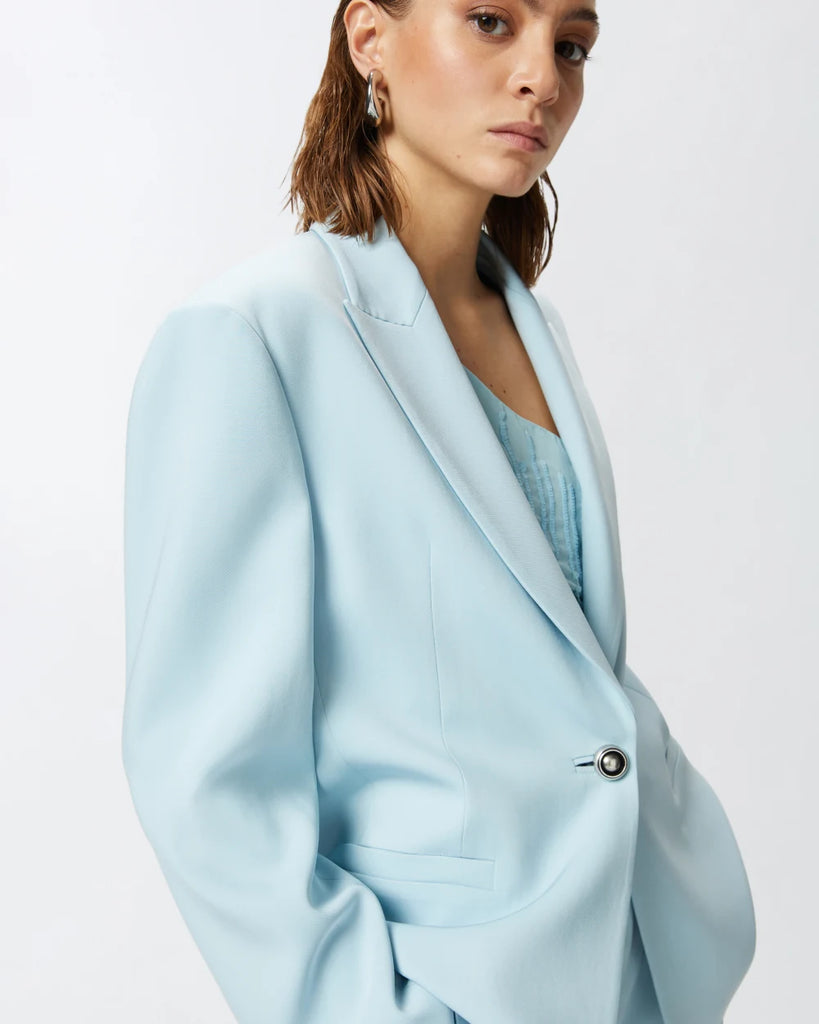 ジャケット PINKO SS25 FARAONA GIACCA CADY TECNICO (104883 A213E28) FARAONA CADY SINGLE-BREASTED BLAZER WITH JEWEL BUTTON 104883
