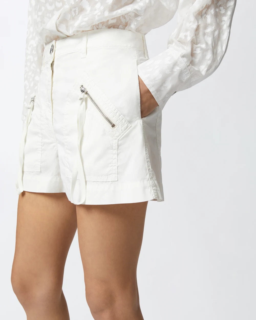 ショートパンツ PINKO Woman Short White 105159A2L8 Z04 Cotton shorts with pockets and zip PINKO → Shop Online
